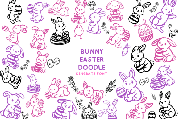 Bunny Easter Doodle Font for Crafters
