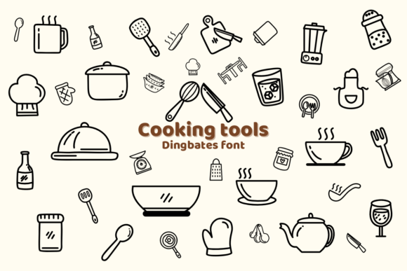 Cooking Tools Font for Kitchen Branding