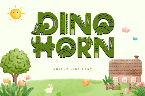Dino Horn: A Modern Dino Kids Font for Web Design