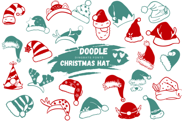 Doodle Christmas Hat Typeface for Festive Branding