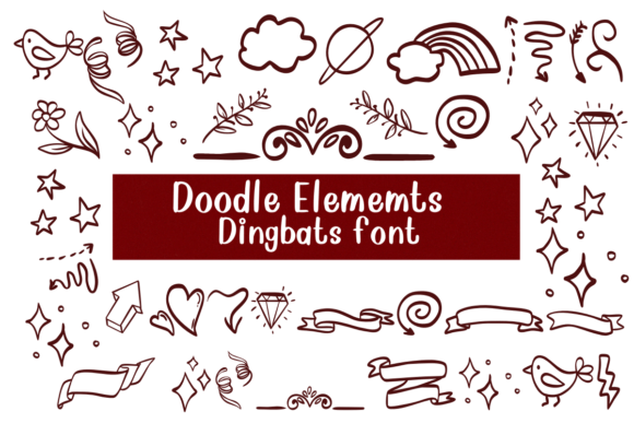 Doodle Elements: A Sketch Style Dingbats Font Review