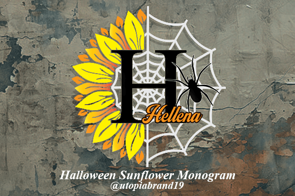 Halloween Sunflower Monogram: A Spooky Decorative Font