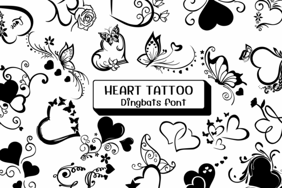 Heart Tattoo Font for Digital Branding