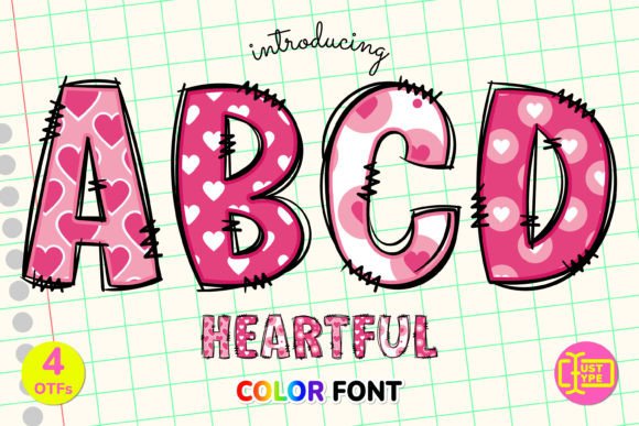 Heartful: A Valentine Color Font for Editors
