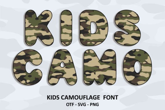 Kids Camouflage Font for Playful Web Design
