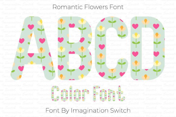 Romantic Flowers Typeface for Digital Design