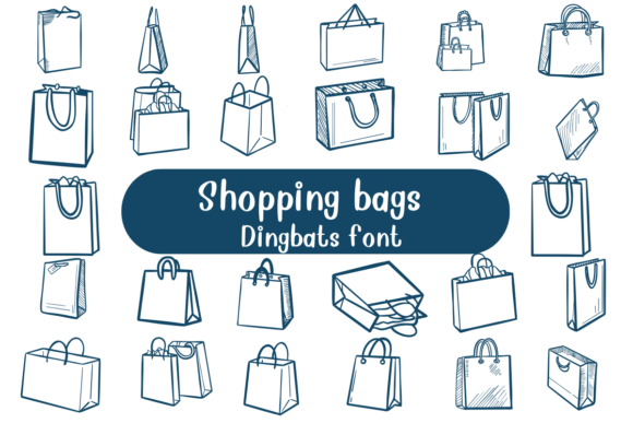 Shopping Bags: A Sketched Dingbats Font for Editorial Design